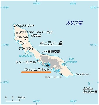 キュラソー島地図