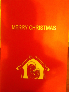 クリスマスカード赤