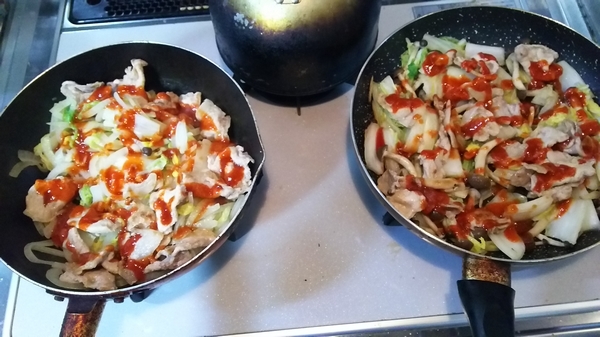 白菜と豚のキムチ炒め (4)