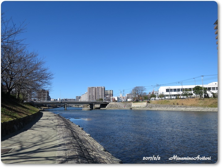 真っ青な空と川2017-02-02那珂川水辺の散歩道 (90)