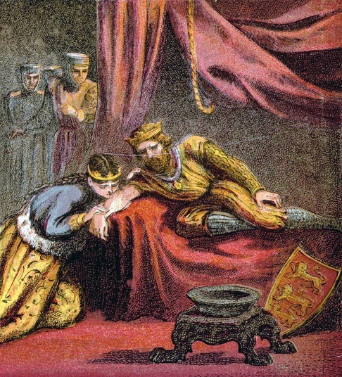 十字軍の際にエリナーがエドワードの毒を口で吸いだしたという逸話を描いた絵画