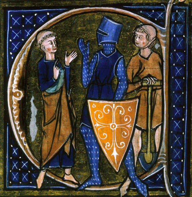 戦う人（騎士）、祈る人（聖職者）、働く人（農民）の中世西欧三身分を表す図