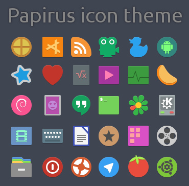 Papirus Ubuntu アイコンテーマ プレビュー