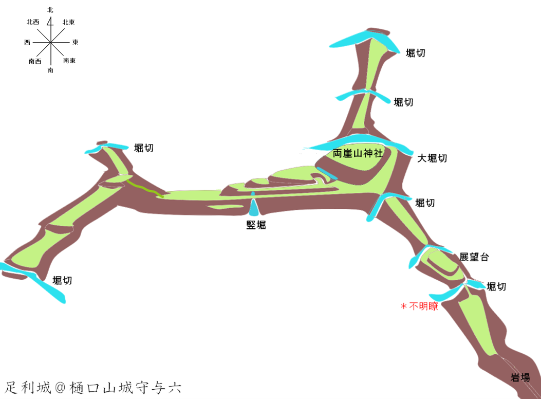 足利城概念図＠ヤマシロ